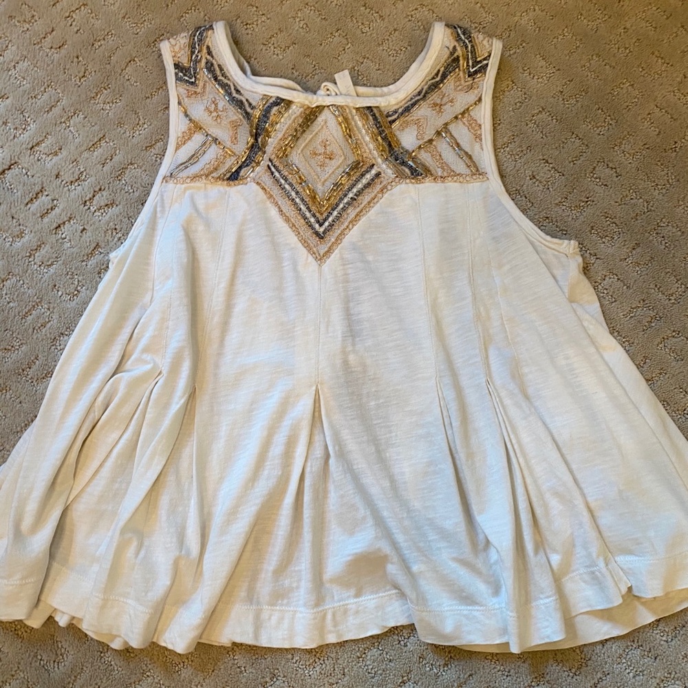 FP top with beaded and embroidered detailing